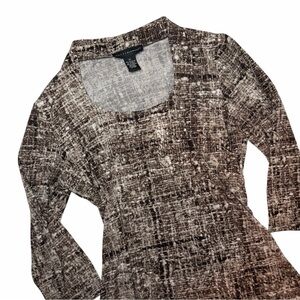 Y2K Brown Textured/Print Blouse